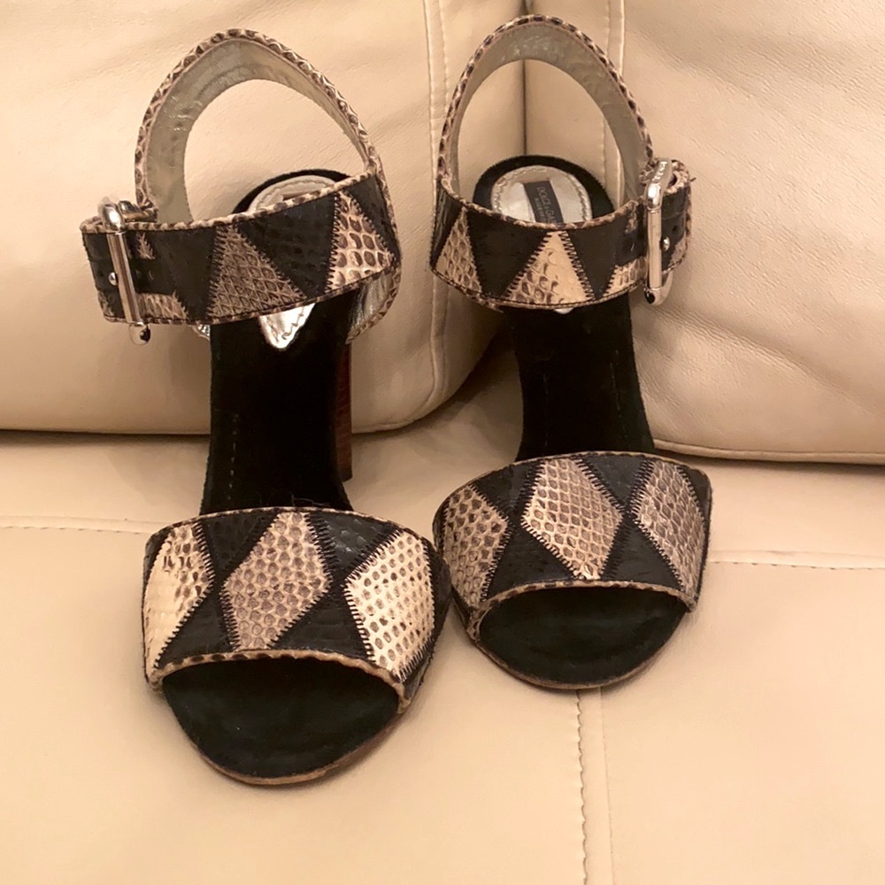 50% off 
DOLCE GABBANA Ayers Python Diamond Snake Ankle Strap Sandals size 38.